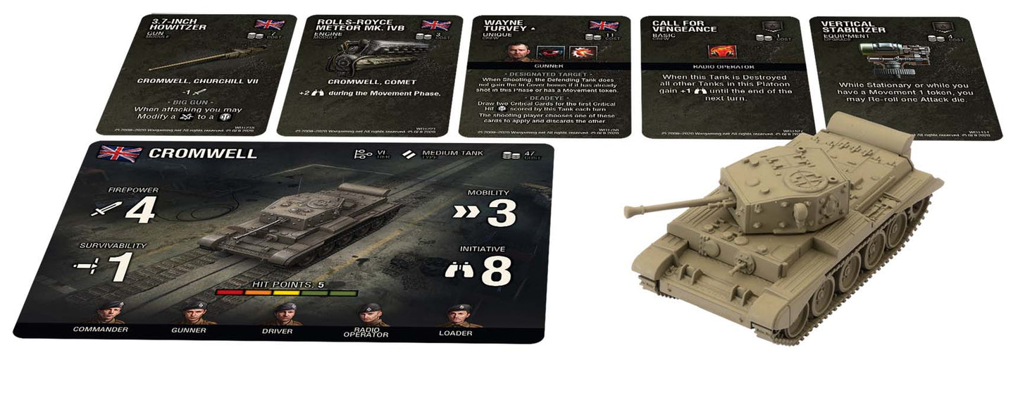 World of Tanks Battlefront U.K. Tank Platoon (Cromwell, Churchill VII, Valentine) Miniatures Expansion Pack Multi